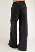 Easel Mineral Washed Terry Knit Cargo Sweatpants